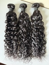 100 Human Hair Extensions- 3 Bundle deal- 20 20 20 Water Wave