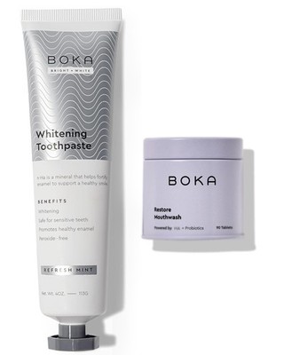 Boka Fluoride Free Toothpaste Whitening* Refresh Mint 4oz and Travel Size... 