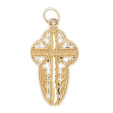 Cross Charm Pendant 14k Gold