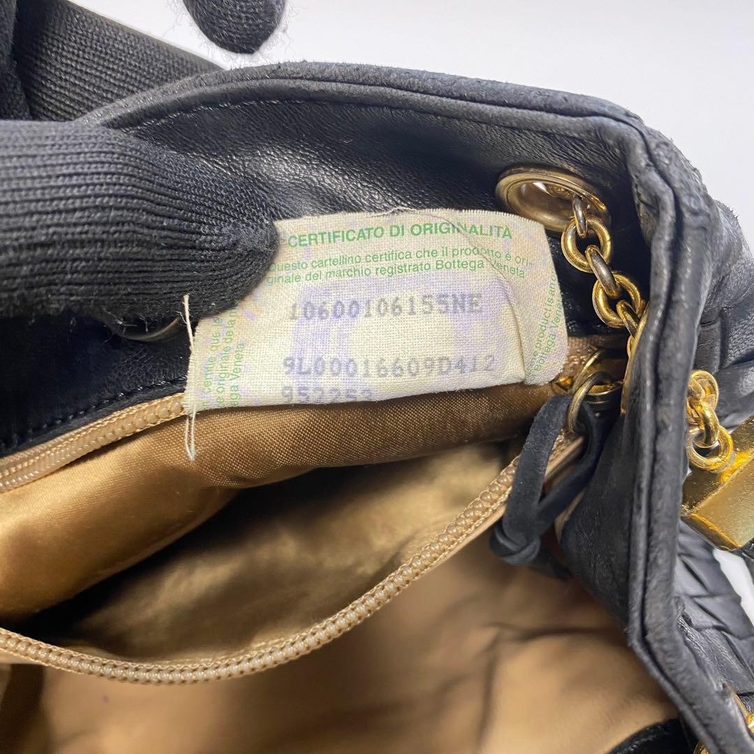 Bottega Veneta Intrecciato shoulder bag black leather Authentic thumbnail 18