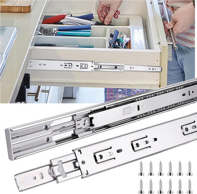 12 Inch Drawer Slides 6 Pairs (12Pcs) Soft Self Close 3 Fold Full Extension Ball