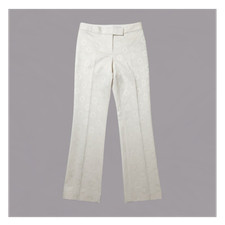 Elie Tahari Women's Ivory Floral Jacquard Straight Leg Dress Pants, Size 2