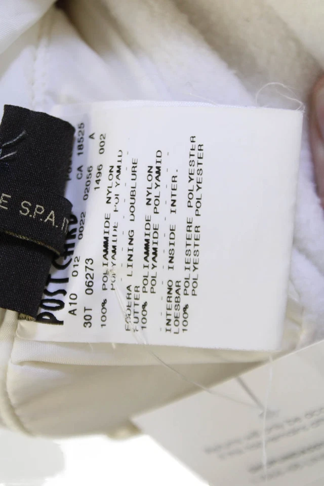 Abrigo acolchado con cremallera y cuello largo de manga larga blanco talla 2 postal para mujer Foto 4 de 4