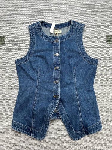 Madewell Vest Womens 2 Blue Cotton Denim New