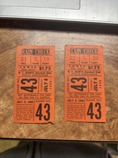 2 NY Giants Baseball Ticket Stub July 4 1950 Dodgers Jackie Robinson Fan Murder