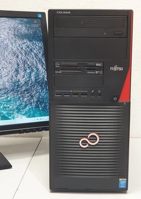 Fujitsu Celsius W530 Intel Xeon E3-1246 wie i7 1256GB 16GB Windows 11 COM Office - Bild 1 von 4