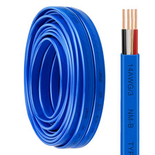 14/3 NM-B Wire with Ground - 15FT Non-Metallic Sheathed Cable Pure Copper 14 AWG