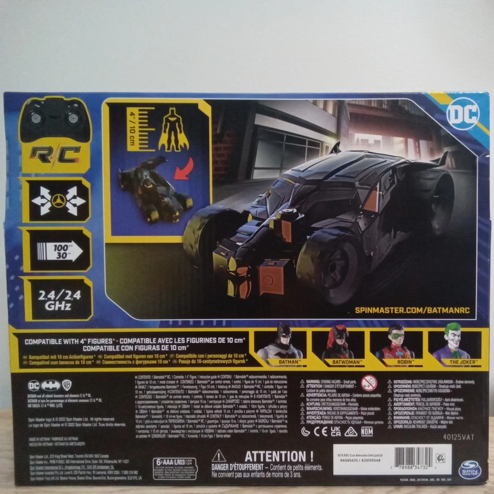 Spin Master Batmobile RC 1:20 Scale DC With Batman Action Figure - Image 2 of 2