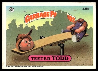 1986 Topps Garbage Pail Kids Teeter Todd #338B