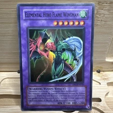 Yu-Gi-Oh! Elemental Hero Flame Wingman Unlimited Super Rare DP1-EN010