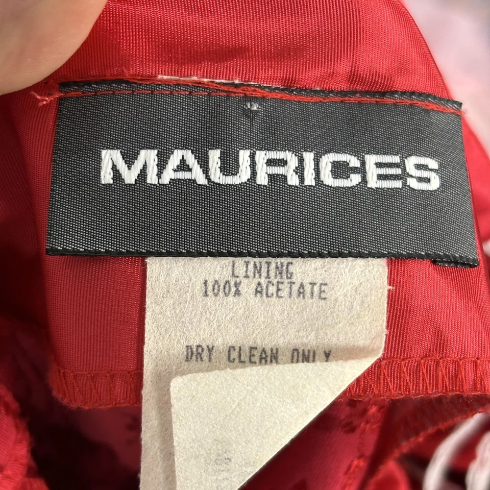 Vestido De Colección Años 90 Rojo Fiesta Baile de graduación Floral Frontal Abertura Manga Abullonada Talla 5 Hombro Descubierto Foto 2 de 4