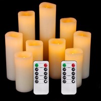 LED Flammenlose Kerzen Set Timer Fernbedienung Elfenbeinfarbe 9 StüCk Dekoration