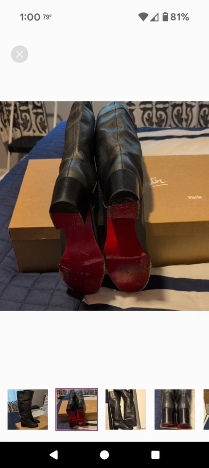 Christian Louboutin Karinana Bota Alta Negra Foto 2 de 4