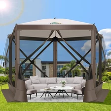 Pop Up Gazebo Screen Tent Screen House for Camping, 10FTx10FT Screen Room wit...