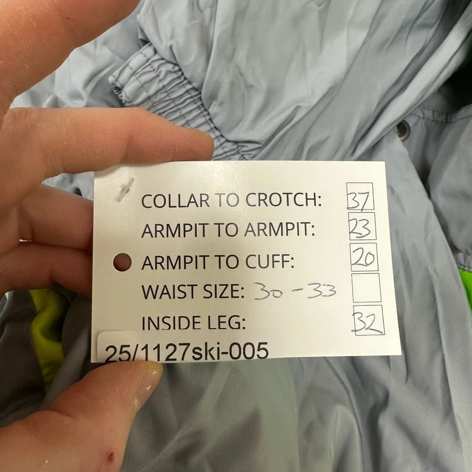 Vintage Ski Suit One Piece 90s Snow Apres Retro Grey Neon Mens Medium EU50 - Image 2 of 4