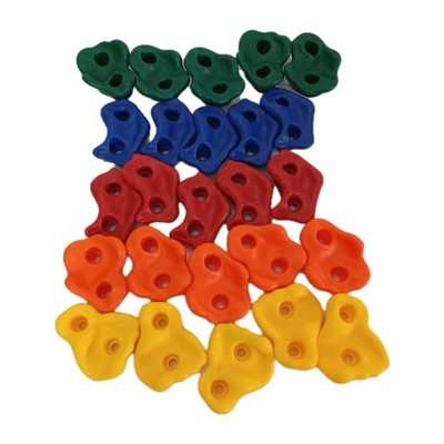 #ad Kids Climbing Monkey Rock Holds Wall Climbing Set of 25 Rocks Bolts Nuts Washers $27.93
