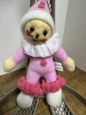 Vtg Kurt S. Adler Elf Posable Pink Clown Ornament Christmas Bendable Soft Body