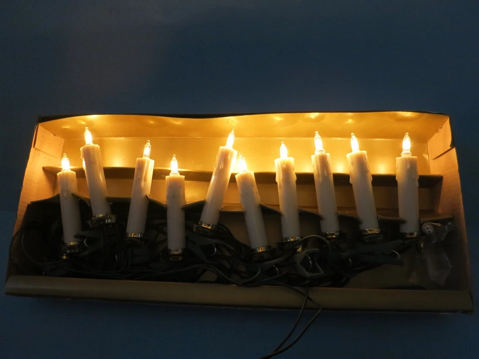 LUCES DE NAVIDAD - Vintage Frank's 10 Clip On Vela Mini Luces de Acento - USADAS Foto 3 de 4