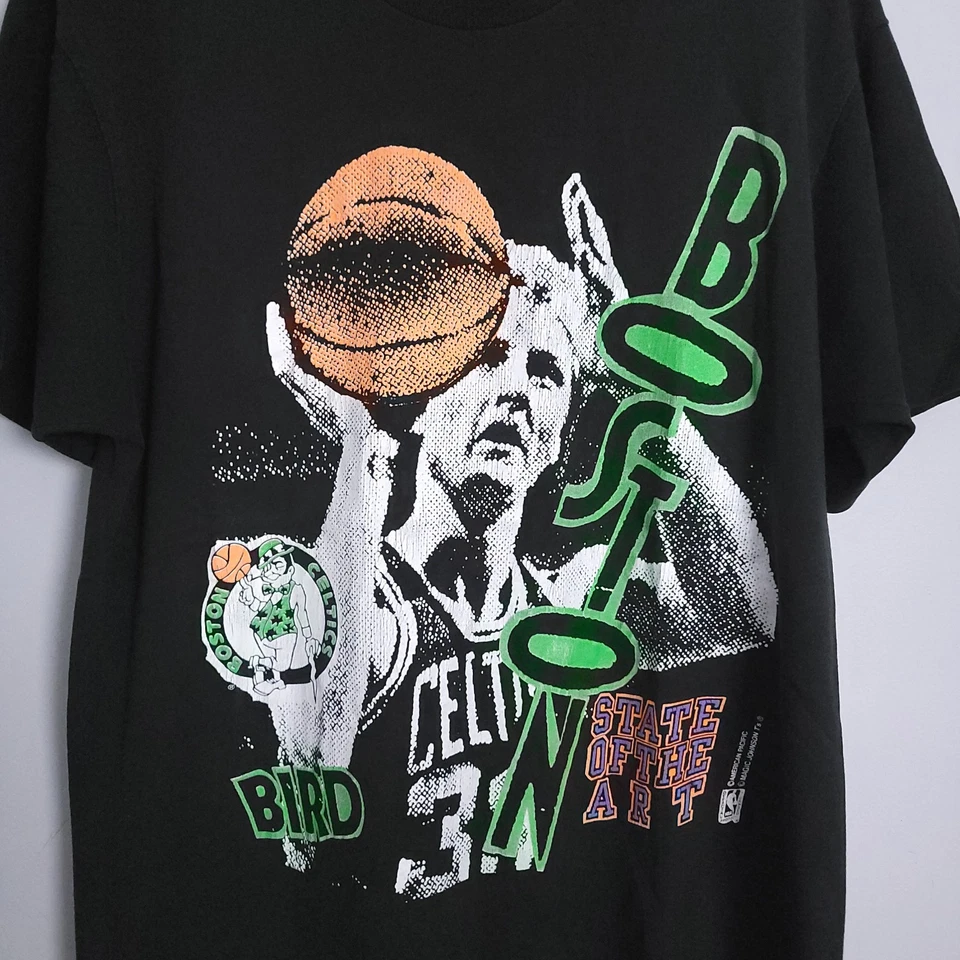 Camisetas Larry Bird Boston Celtics NBA Magic Johnson negras vintage años 90 Foto 3 de 4