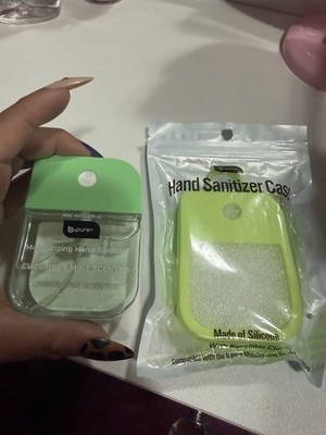 b.pure Moisturizing Hand Sanitizer Cucumber Mint Scented 3 FL OZ Silicone Case
