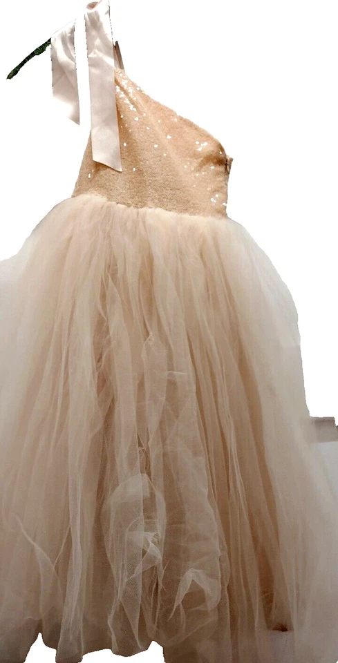 Vestido Bailarina Tul Melocotón Lentejuelas Niñas Talla 3 Satén Glamour Princesa Disfraz Foto 2 de 4