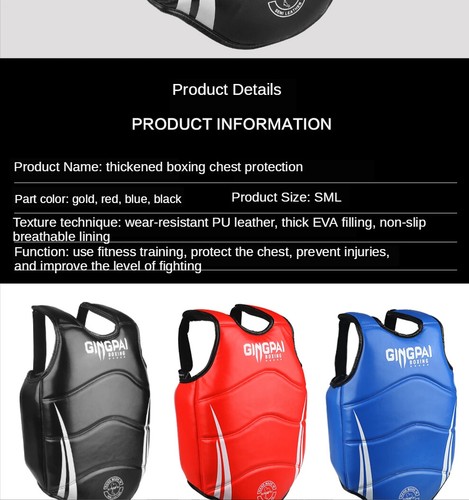 Chest Guard Boxing MMA Kickboxing Body Vest Protector Martial Art WTF Reversible - Picture 11 of 25