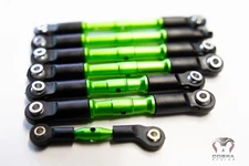 Fits Traxxas 4x4 Slash Ultimate Green Aluminum Turnbuckles / Tie Rods FULL SET