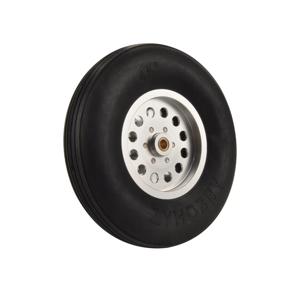 1 Pair 4.5inch Solid Rubber Wheels Tires with Alu Hub For RC Airplane H29mm - Image 3 of 4
