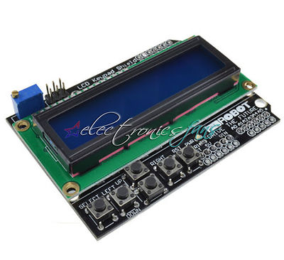 1602 LCD Board Keypad Shield Blue Backlight For Arduino Duemilanove Robot ASS