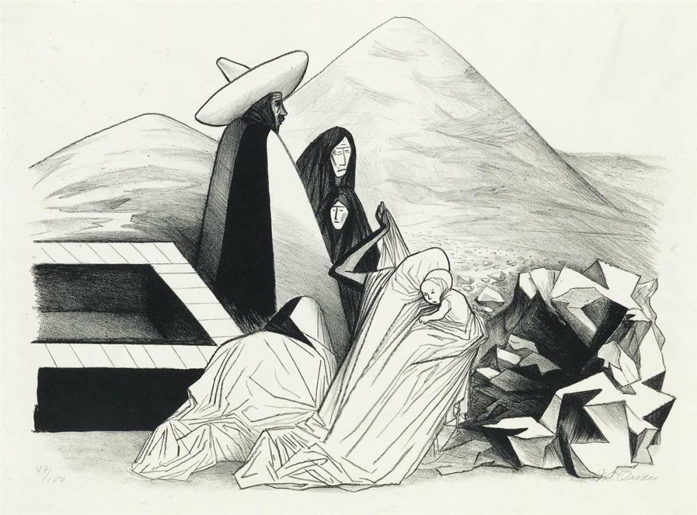 絵画 70s Mexico art JOSÉ CLEMENTE OROZCO : Mexican Landscape : 1930 : Archival