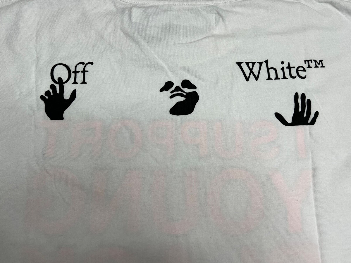 Off-White I SUPPORT YOUNG BLACK BUSINESSES Logo T-Shirt Large 