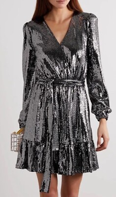 michael kors a line dress Michael Michael Kors, Mirror Dot Matte-Jersey Crossover Dress, Silver, XS