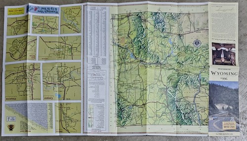Vtg 1996 Official Highway Map Wyoming Introducing WYO 296 New Mountain Highway - Picture 4 of 5