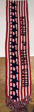 Knitmakers USA Scarf Red White Blue 94” Made In USA