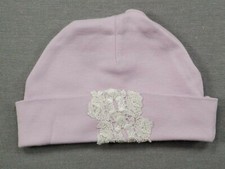 Baby Girl 0-3 Month Purple Lace Cap Hat