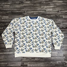 Vintage 90s All Over Print Floral Crewneck Sweatshirt Medium Womens Casual Fall