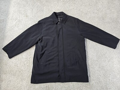 #ad Jos. A. Bank Black Rain Coat Men Sz 2XL Zip In Lining Business Casual Preppy $33.98