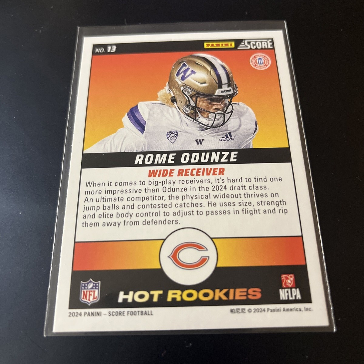 2024 Panini Score Football Rome Odunze HOT ROOKIES RC Rookie #13