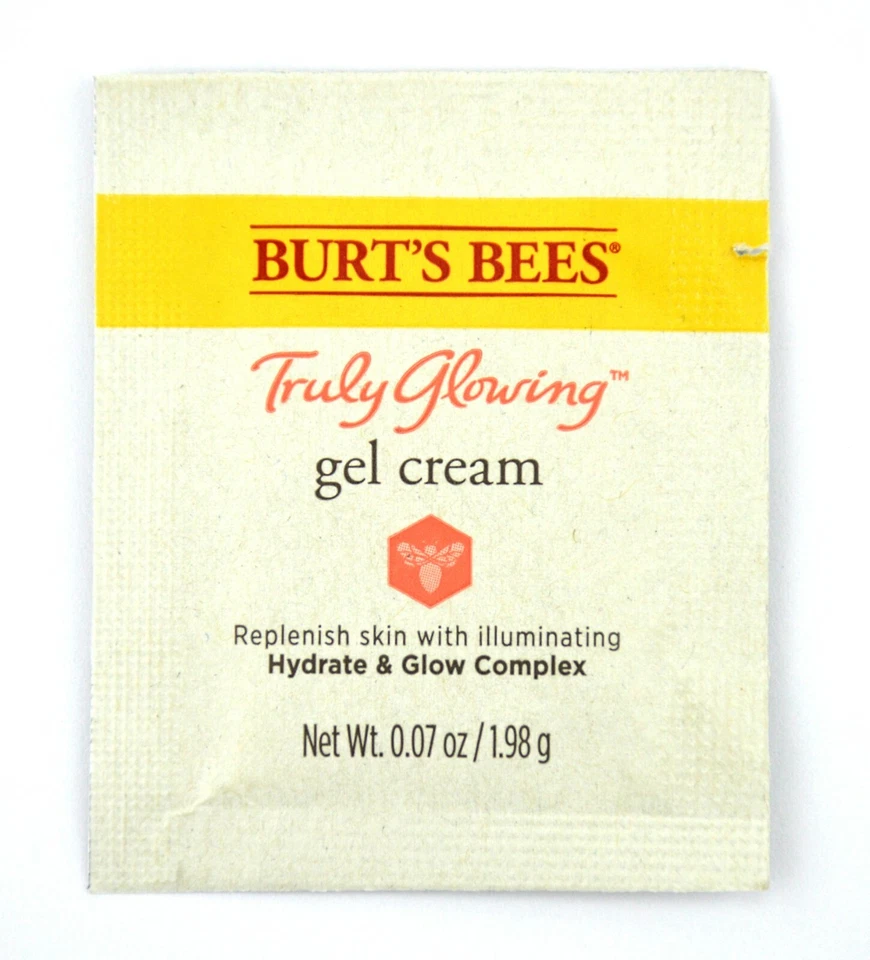 Lot of 60 Burt's Bees Truly Glowing Gel Cream Hydrate & Glow Complex, single pks - Image 2 of 4