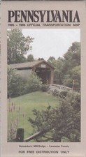 1995-96 Official State Issue  Road Map Of Pennsylvania