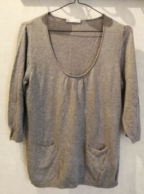 Pullover grau Baumwolle breiter Ausschnitt Gr.38 Promod (1909038)