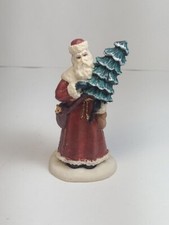 Small 3" Resin Standing Santa Figurine Santa With Christmas Tree