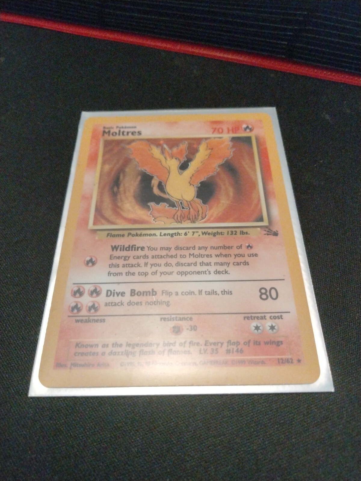 MOLTRES Pokemon Card - WOTC - 1st Edition - Fossil - 27/62 -