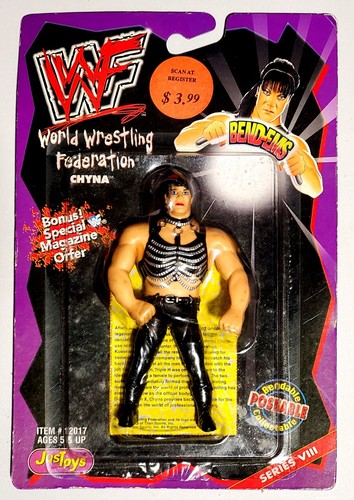 VTG 90s JusToys WWF CHYNA Bend-Ems Figure Series 8...