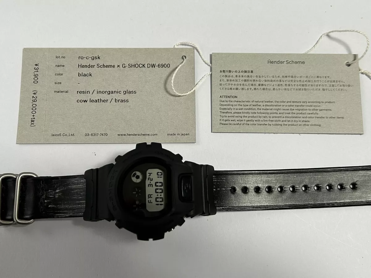 Hender Scheme x G-SHOCK DW-6900 Wristwatch Black Leather Collab Limited  Japan