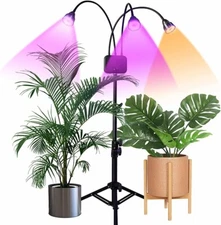 Juhefa Grow Lights with Tripod Stand, Full Spectrum 60W LED 3/9/12H Timer