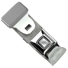 RetroBelt Gray Push Button Lap Belt 75" No Hardware Safety Seatbelt Classic