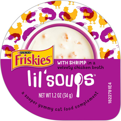 Purina Lil' Soups Shrimp in Chicken Broth Adult Wet Cat Food 1.2 Oz (8 Pack)