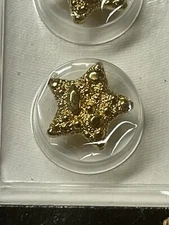 DILL BUTTONS 24K Gold Plated Stars - Shank Button #1669 ~ 7/16" (11mm) | 3 Pack