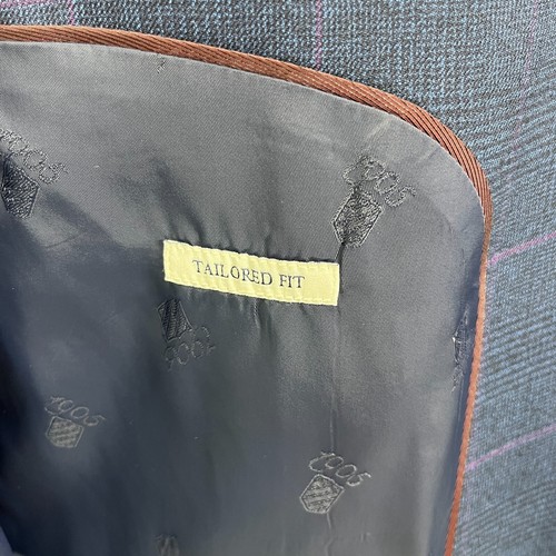 Jos A Bank 1905 Blazer Jacket 48L Blue Glen Check Tailored Fit Brrr Comfort - Picture 13 of 20